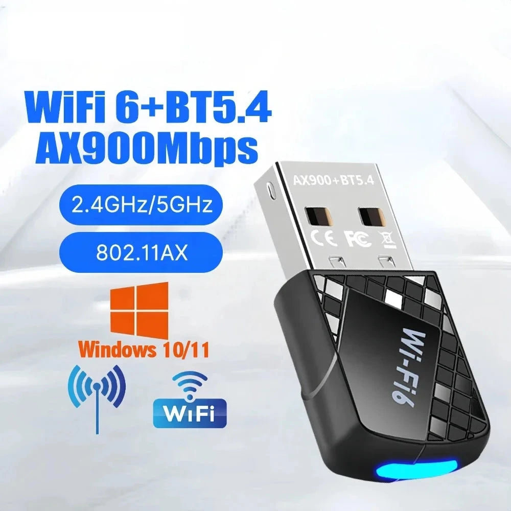 AX900 Bluetooth 5.4 USB WIFI 900Mbps adaptateur USB sans fil double bande 2.4G 5G WiFi 6 récepteur de carte réseau d'ordinateur Shenzhen Higi Technology Co., Limited