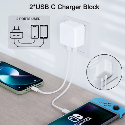 Double chargeur PD 40W Adaptateur de charge rapide pour iPhone14 Xiaomi Huawei Samsung Chargeur de téléphone portable Charge rapide