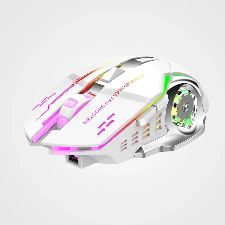 BAJEAL M500 LED Backlit USB Optical Ergonomic Rechargeable bluetooth 2.4G 