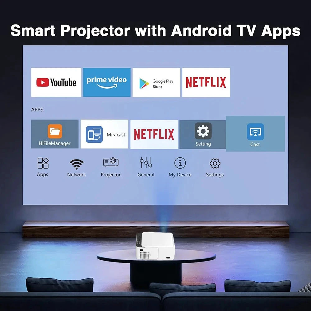 PROJECTEUR Android 13 Système T6 Mini Portable Home Cinéma Vidéo LED LCD 4K Projecteur Intelligent Shenzhen Funphenix Technology Co., Ltd.